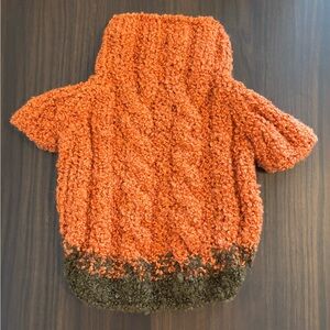 Orange Knit Dog Sweater- Size S-M